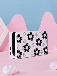 1pc White Ghost & Flower Pattern Base Stand Holder Compatible With - Multicolor - View 3