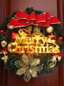 1入組”merry Christmas”字母裝飾燈,led電池式聖誕節燈飾,聖誕節假期室內外裝飾燈,可用於陽台花園草坪聖誕樹門廊車庫庭院,營造溫馨美麗的氛圍