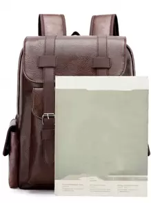 14.7Inch Laptop Backpack Large Capacity Rucksack Teenagers Boys Men Pu Leather Backpack S Male Schoolbag With Zippers Vintage Vacation Sport Water-Proof Portable Flap Backpack Laptop Bag Gifts Travel Bag Multi-Functional Fashion Casual Funny Gifts Christmas Hip Bag Retro Bag Valentines School Bag Camping Stickers Brown Bag Back To School Beach Valentine Gifts Vintage Laptop Case The Sporty Life Gift Bag Pack Backpacks Travel Must Haves Large Bag Spring Vintage Bags School Supplies Office Accessories - Coffee Brown - View 6