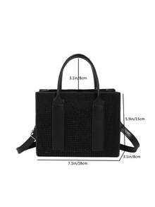 水鑽裝飾時尚肩背包、手提包、斜背包適合女士日常活動,如購物、約會和正式場合