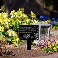 1入組亞克力太陽罩紀念銘牌釘,防水亞克力墓碑,黑色哀悼鴿設計花園紀念釘,適用於戶外陵園和庭院墓地裝飾