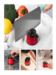 1 pieza Mini afilador de cuchillos portátil antideslizante con ventosa para fijar la herramienta de afilado, en varios colores. Oferta del - Multicolor - Ver 2