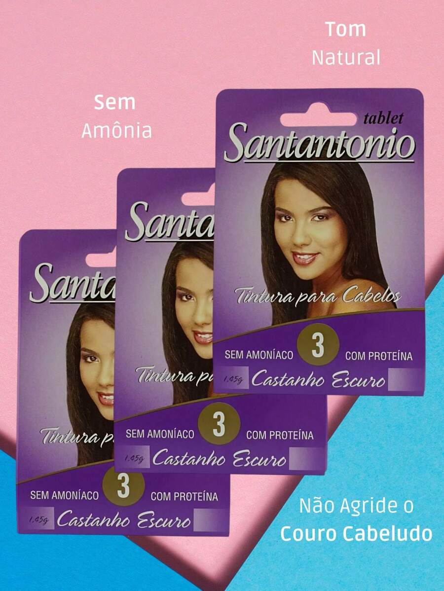 Tintura Santantonio Para Cabelo套裝,3片n.3深啡色alpha Line染髮用錠 - 棕色 - 查看 1
