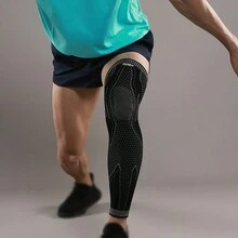 JINGBA SUPPORT 1pc Non-slip & Breathable Weightlifting/running Leg Sleeve For Warmth And Knee Protection - Black - View 5