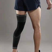 JINGBA SUPPORT 1pc Non-slip & Breathable Weightlifting/running Leg Sleeve For Warmth And Knee Protection - Black - View 4