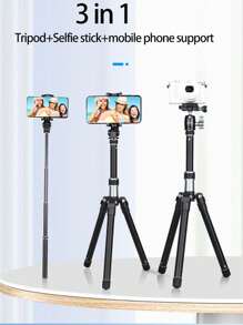 1个黑色Q160D三脚架，铝合金材质，适用于微单相机及手机、数码相机，收纳容量仅26cm，展开高度1.5米，自重700克，迷你便携旅行DV支架。配备球形云台，顶部接口1/4英寸，可用于安装各种数码设备（单反、相机、微单、手机、DV机），承重小于1kg - 黑色 - 查看 4