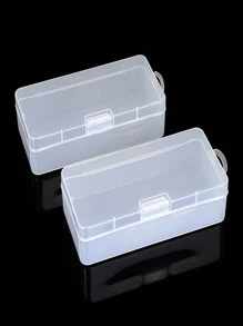 1個透明長方形pp塑料盒,貼紙/小產品/珠寶包裝盒 - 白色 - 查看 3