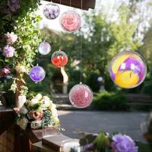 20入組5cm清晰塑膠掛飾,可再次裝填環保,透明diy可再次裝填亞克力工藝球套裝,適用於聖誕樹、婚禮、派對和家居裝飾