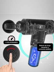 Pistola de Masaje Muscular - Máquina profesional masajeadora de mano para fisioterapia GRANDE - Multicolor - Ver 2
