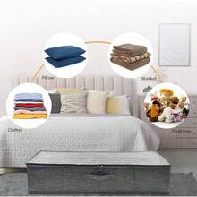 1個床下收納袋,可折疊床底儲物箱,用於整理衣服、毛毯、枕頭、玩具等 - 灰色 - 查看 7