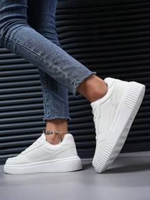 女白色運動鞋百搭休閒運動鞋低筒軟底學生鞋2023秋冬新品