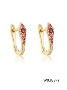 1 對精緻高端鑲嵌耳環,送給女士的精美耳環禮物