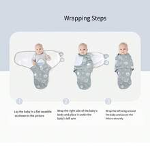 1pc White Elephant Design Baby Sleeping Bag Anti Shock Anti Kick Quilt Swaddling Clothes - White - View 7