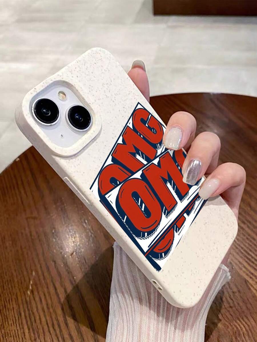 1pc Creative English Letter Design Phone Case Compatible With IPhone - Multicolor - View 1