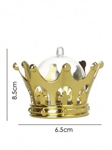 A crown storage box plastic gift candy box small objects storage box gift candy box necklace storage - Gold - View 5
