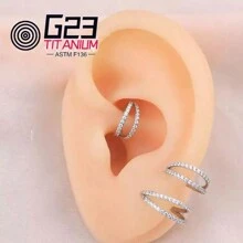 1 Pieza Perno Prisionero De Titanio G23 Para Nariz, Coloreado - Plateado - Ver 3