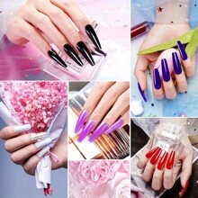 圣诞节美甲凝胶套装，10种颜色可选，适合初学者和专业人士，可用于美甲延长和在家DIY美甲设计 - 白色 - 查看 2