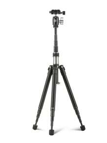1个黑色Q160D三脚架，铝合金材质，适用于微单相机及手机、数码相机，收纳容量仅26cm，展开高度1.5米，自重700克，迷你便携旅行DV支架。配备球形云台，顶部接口1/4英寸，可用于安装各种数码设备（单反、相机、微单、手机、DV机），承重小于1kg - 黑色 - 查看 7
