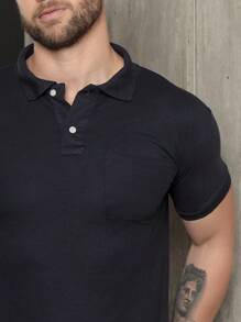 Men Polo Shirts - Màu xanh hải quân - Xem 3