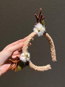 1入女士聖誕有趣鹿角頭箍