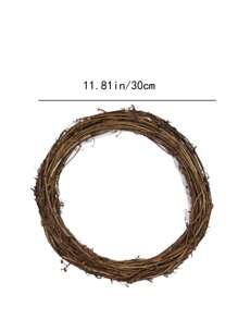 1pc Bird Rattan Ring Stand Dofu Rattan Wreath Rattan Ring Rattan Ring Christmas Diy Flower Shop Decorations Accessories Rattan Door Knockers - Brown - View 5