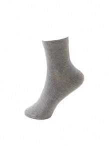 3 Pairs Men's Solid Color Mid-calf Socks In Black, White And Grey - Multicolor - View 4