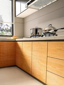 1片木質壁紙自粘式可拆卸仿木紋剝落式壁紙裝飾牆面覆蓋復古木板內部膠片木質壁紙 - 銅色 - 查看 3