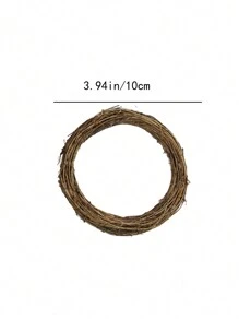 1pc Bird Rattan Ring Stand Dofu Rattan Wreath Rattan Ring Rattan Ring Christmas Diy Flower Shop Decorations Accessories Rattan Door Knockers - Brown - View 3