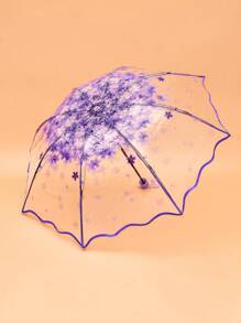 1 pieza Paraguas con patrón floral - transparente - Ver 1