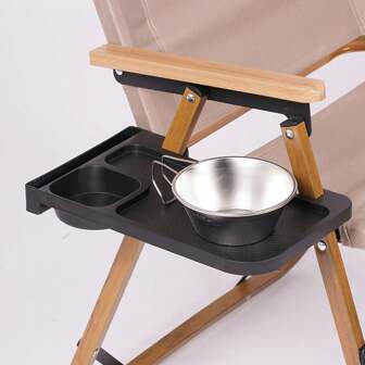 Camping Accessories, Chair Side Removable Tray, Lounge Chair Side Table Tray, Universal Cup Holder Camping Stuff