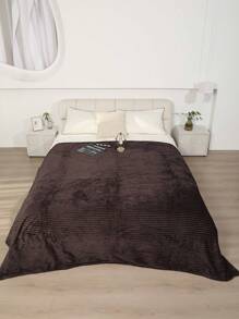 Cobijas Matrimonial Con Patrón De Rayas Cómodo y Suave, Frazada Matrimonial De Rayas Para Cama o Sofá, para Toda Estaciones, Disponible En Muchos Colores Diferentes (200*220 cm) - Marrón Chocolate - Ver 2