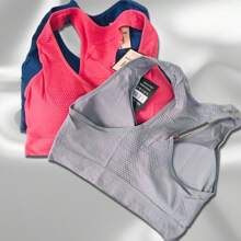 Sports Bra For Women With Removable Pads. - Grey - View 3