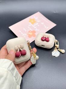 1pc Cherry Shaped Earphone Case Compatible With Airpods Pro/Pro2, 3, 2/1 - Apricot - View 3