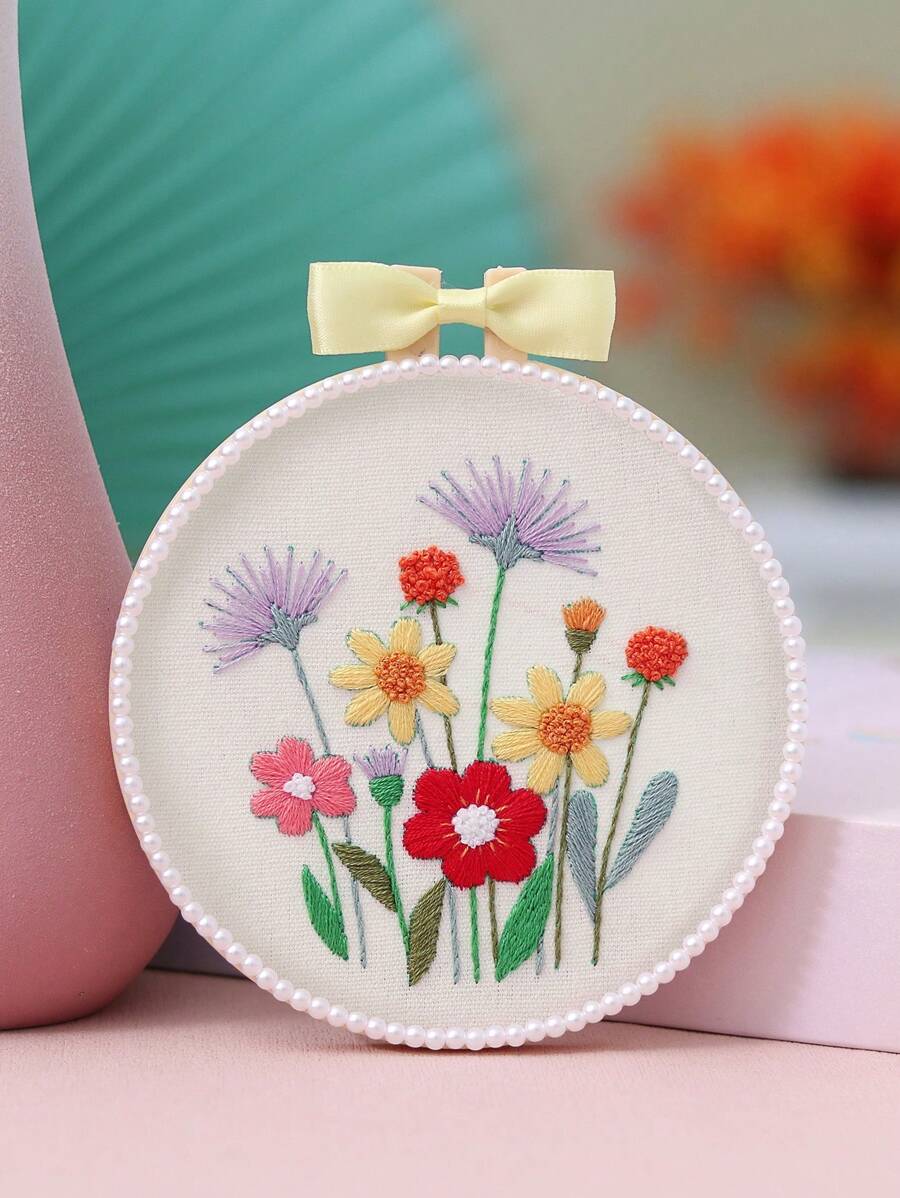 7pcs Diy Handmade Flower Embroidery Cross Stitch - Multicolor - View 1
