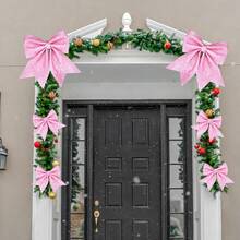 6 件粉紅色閃亮蝴蝶結、聖誕裝飾、聖誕樹裝飾、禮品包裝裝飾,為您的聖誕花圈、前門、戶外、壁爐、窗戶、樓梯、聖誕樹、禮品包裝甚至您的餐桌增添一些節日魅力 - 粉色 - 查看 8