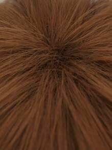 甜美可愛短髮短髮瀏海精靈短髮棕色化學纖維耐熱假髮女性日常時尚假髮自然色