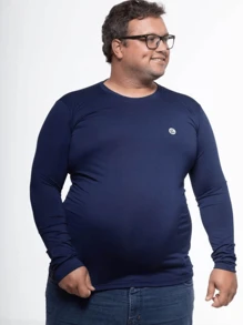Men Plus Size Swim Shorts - Navy Blue - View 1