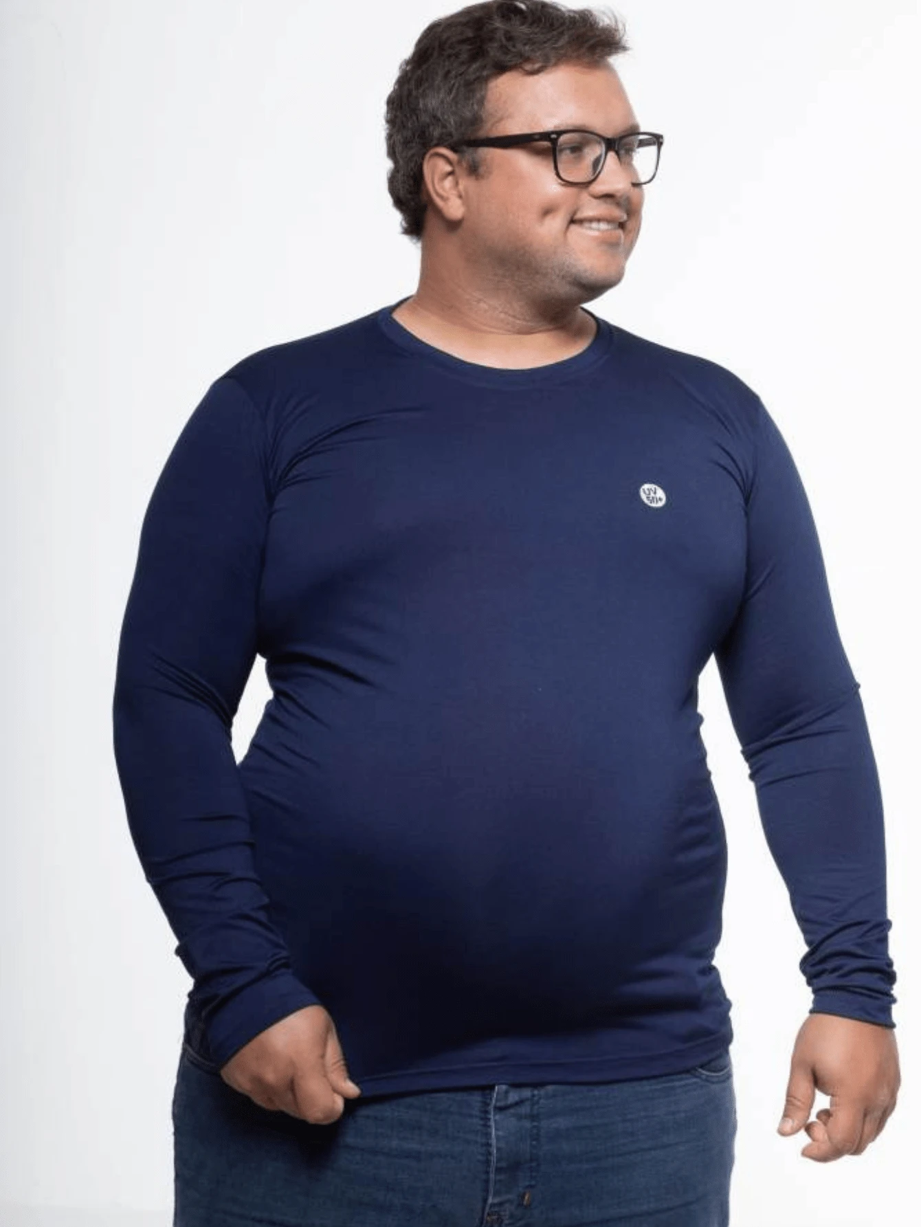 Men Plus Size Swim Shorts - Navy Blue - View 1
