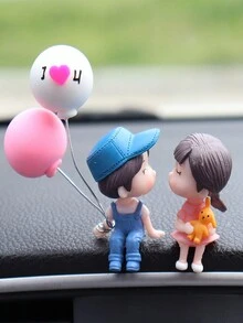 卡通情侶娃娃接吻設計毛絨玩具禮物,適用於汽車、蛋糕、家居、辦公室桌面展示