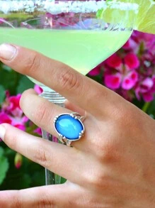 Mood Ring Temperature Change Ring Inlaid With Perfect Home Gift, Suitable For Women To Match Daily Wear And Observe Your Loved One's Emotional Changes