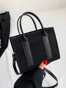 水鑽裝飾時尚肩背包、手提包、斜背包適合女士日常活動,如購物、約會和正式場合