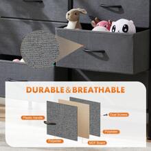 Sweetcrispy Dresser For Bedroom, 6 Drawers Dressers And Chests Of Drawers, TV Stand For Bedroom With Fabric Drawers, Kids Dresser Fabric Storage Dresser For Living Room - Grey - View 6