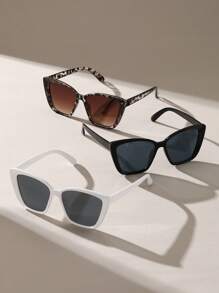 Bộ 3 chiếc kính mắt mèo nữ, thích hợp sử dụng hàng ngày, du lịch, chụp ảnh, phong cách cổ điển, phù hợp cho mùa hè, đi biển, các hoạt động ngoài trời và du lịch. - Nhiều màu - Xem 4