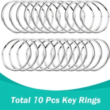 20pcs  Lobster Clasp Keychain With Swivel, 10pcs Keyring, 10pcs Keychain, Diy Jewelry Crafts Valentine'S Day Gift For Men & Women - Silver - View 5