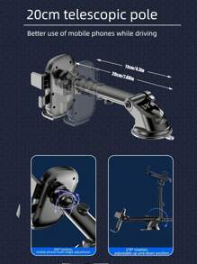 1 件吸盘车载手机支架，吸盘车载手机支架，智能手机支架，适用于仪表板和挡风玻璃的平板电脑支架，可调节臂，易于安装