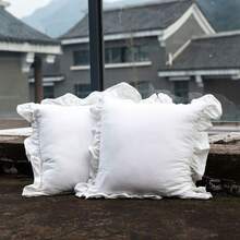 Funda De Almohada Fresca, Simple Y Moderna Con Bordes De Volantes. Funda De Cojín De Estilo Princesa Sólido Y Sencillo (núcleo De La Almohada No Incluido) - Blanco - Ver 6