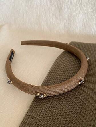 1 pièce Serre-tête élégant et vintage en cristal pour femmes, avec éponge à l'intérieur, convient pour les événements extérieurs, serre-tête, bandeau