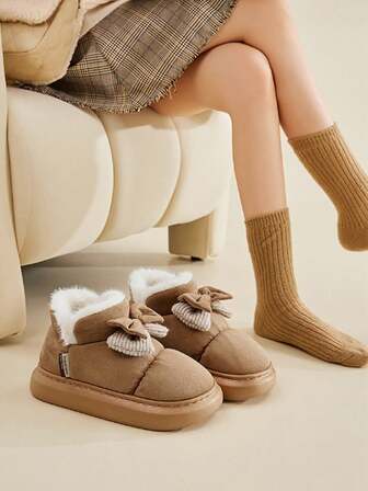 Women's Snow Boots, Outdoor & Indoor, High Boots With Thick Soles, Slip-Resistant Non-Slip, Warm And Thickened, Thermal Lined And Home-Use