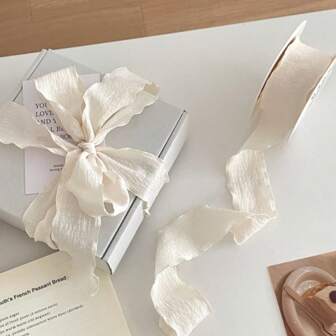 4cm褶花礼品蛋糕包装装饰丝带包装装饰褶皱波浪丝带布带礼品包装绳花艺装订丝带礼品装饰领带