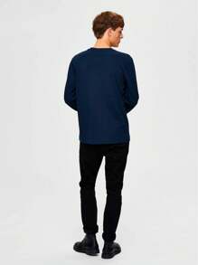 Slim Fitness SLM Men T-Shirts - Màu xanh hải quân - Xem 3
